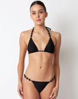 Villa Fresca Black Sole Beaded Bikini Top