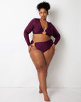 Eggplant Bria Long Sleeve Top