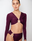 Eggplant Bria Long Sleeve Top