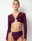Eggplant Bria Long Sleeve Top