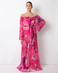 Fuchsia Ink Malia Pleated Dress Cover-Up