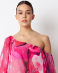 Fuchsia Ink Malia Pleated Dress Cover-Up