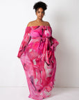 Fuchsia Ink Malia Pleated Dress Cover-Up