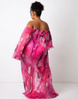 Fuchsia Ink Malia Pleated Dress Cover-Up